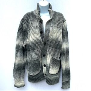 Guess Cardigan with Large Knit in Gray Size Large